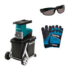 Измельчитель садовый Makita UD2500 + Перчатки L (размер 24) + Очки защитные с пластик. чехлом — Фото 1